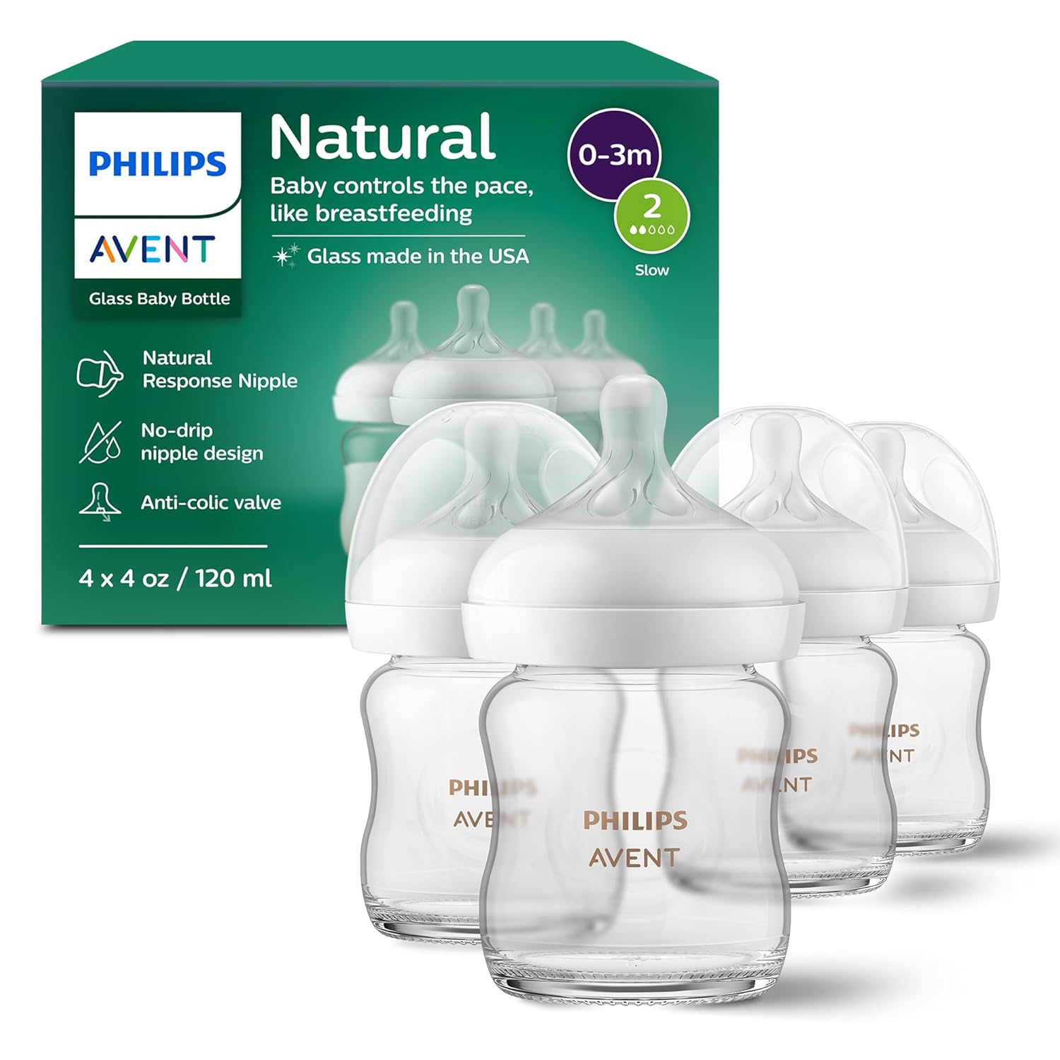 Philips Avent Natural Glass Baby Bottles - best all-rounder baby bottle 2026
