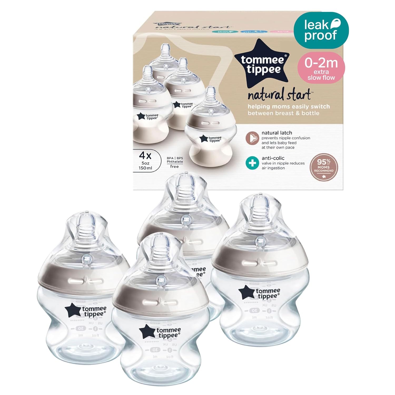 Tommee Tippee Natural Start Anti Colic Baby Bottles - best for combo feeding 2026