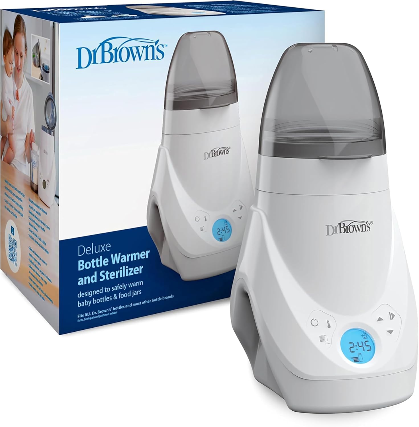 Dr Browns Deluxe Baby Bottle Warmer and Sterilizer formula breast milk LCD display