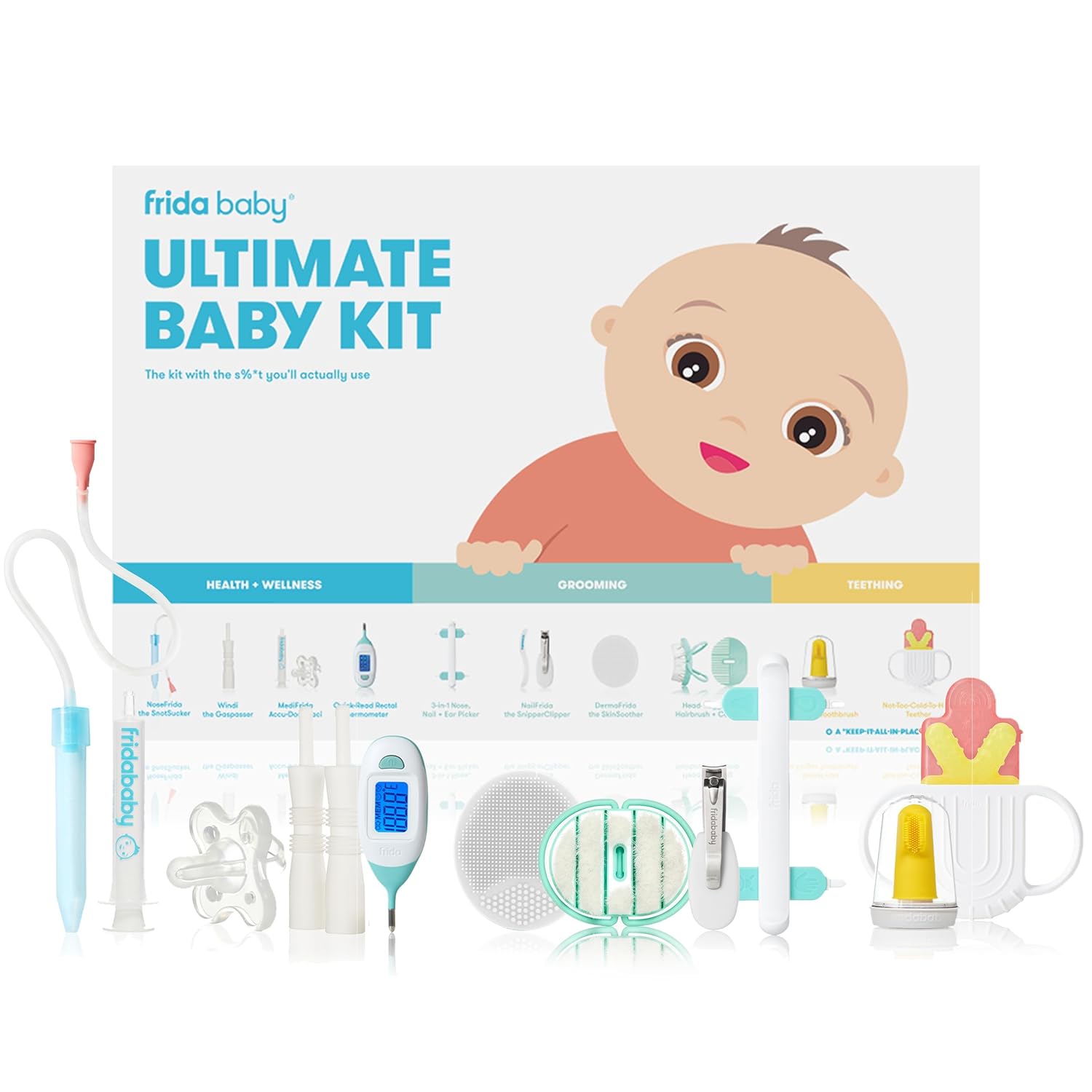 best baby grooming kits 2026 Frida Baby Ultimate Kit 10 piece newborn essentials gift set wellness grooming teething