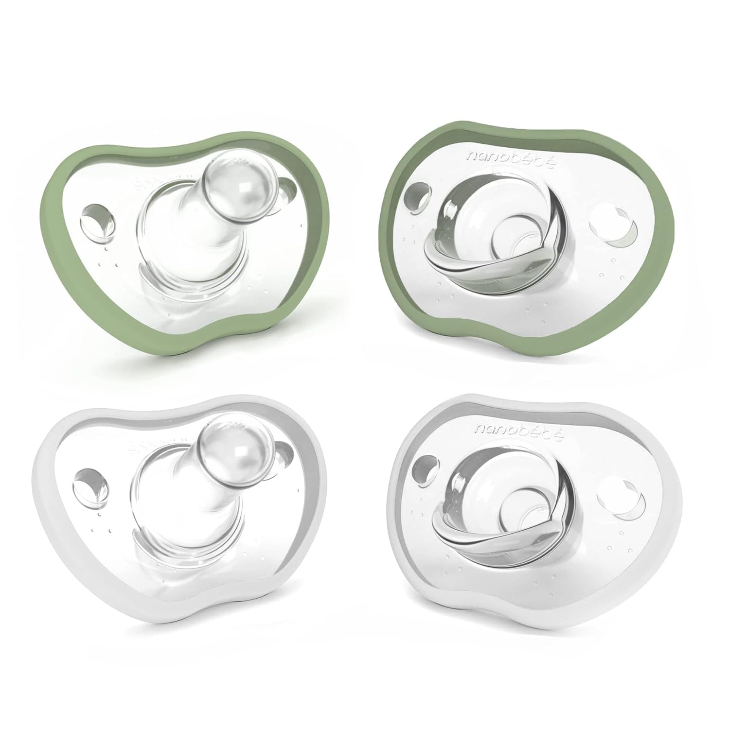 best baby pacifiers 2026 Nanobebe orthodontic 0-3 month face contour curve breastfed babies 100% silicone award winning