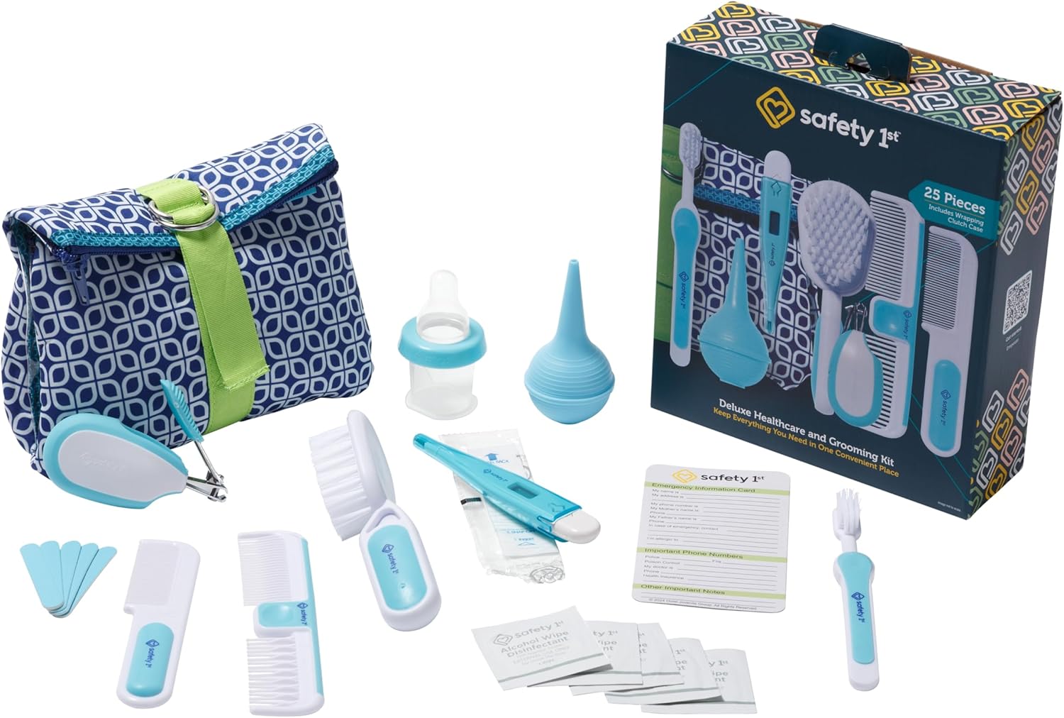 best baby grooming kits 2026 Safety 1st Deluxe 25-piece healthcare grooming kit thermometer nasal aspirator nail clippers trusted brand