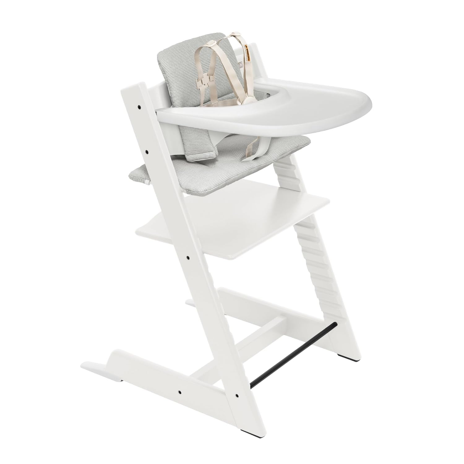 Stokke Tripp Trapp 2 high chair adjustable wood natural white cushion