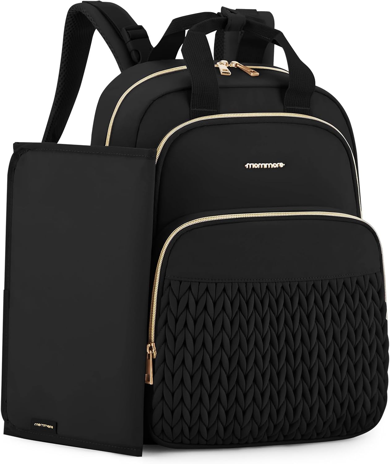 mommore diaper bag backpack insulated pockets changing pad stroller straps budget travel