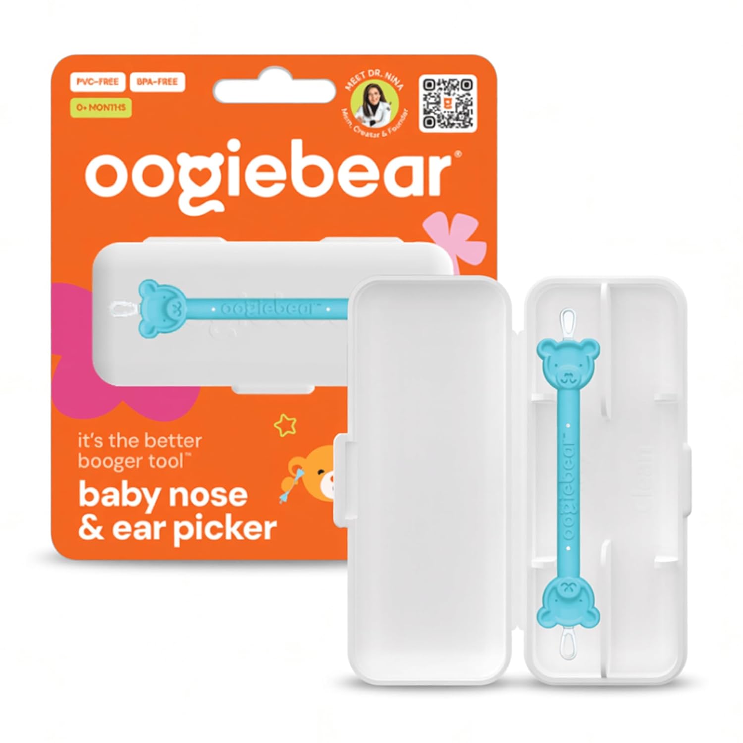 best baby nasal aspirators 2026 oogiebear nose cleaner ear wax removal dual-ended scoop loop bear-head safety bumper newborn